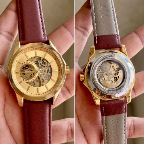 inspired by  A|X ARMANI AUTOMATIC MODEL WATCH | SOFT LEATHER STRAP | FRONT & BACK OPEN PENDULUM | SS
