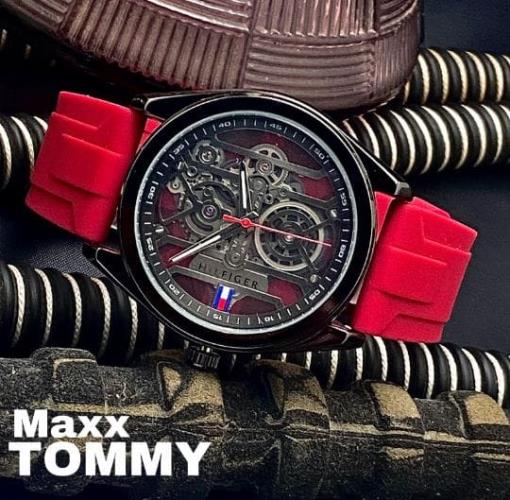  inspired by TOMMY AUTO DIAL MACHINE WATCH WITH FERRARI RED STRAP  .