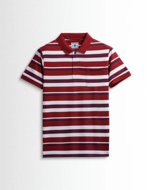 Men's Premium Cotton Striped Polo Shirt with Chest Pocket – Classic Fit, Soft Breathable Fabric  .