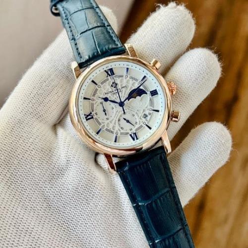 inspired by PATEK PHILIPPE BEST HIGH PREMIUM QUALITY COPPER CASE WHITE DIAL BLUE LEATHER BELT BLUE F