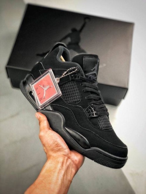 Inspired by Nike Jordan Retro 4 'Black Cat' Sneakers for Men – Premium Masterpiece Edition with Orig