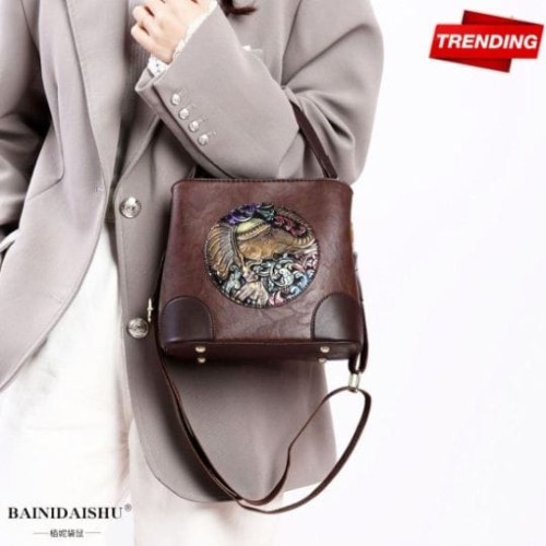 Inspired by BAINIDAISHU | High Quality Imported Brown Crossbody & Belt Handy Bag for Women | Stylish
