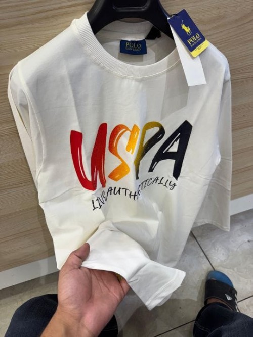 Inspired by U.S. Polo | Premium Full Sleeve Round Neck T-Shirt for Men | Surplus Stock | Imported Qu