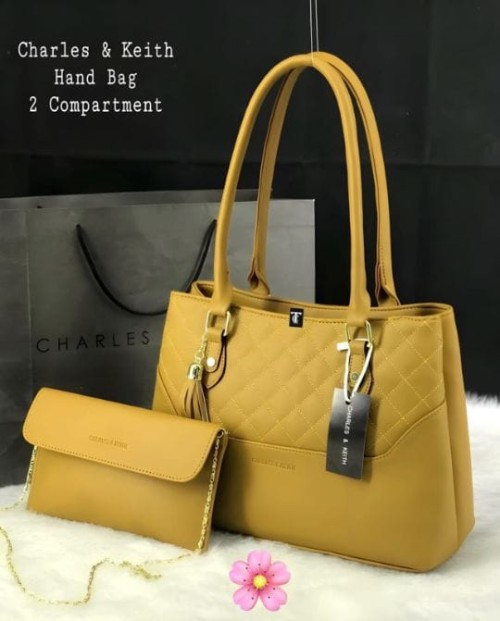 Inspired by Charles & Keith 2-Piece Handbag Set for Women | Premium HQ Leather | Double Compartment 