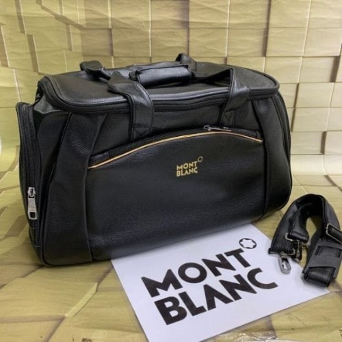 Inspired by Mont Blanc & Coach | Premium Leather Travel & Gym Bag for Men | Elegant Design with Adju
