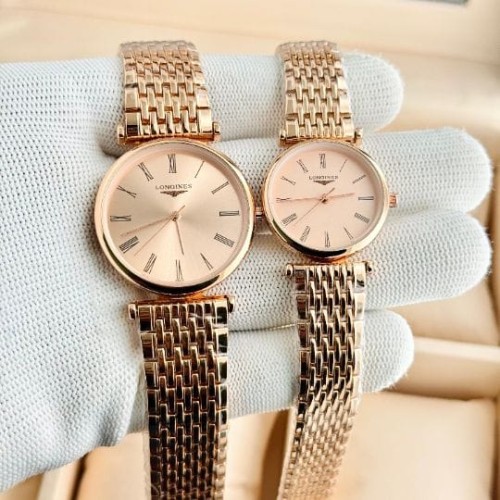 Inspired by Longines Couple Watch Set | 7A Premium Slim Dial Quartz Watches | Roman Numerals | Stain