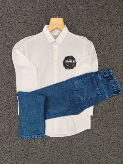 Men's Shirt & Jeans Combo – Inspired by Streetwear Trends | Heavy Popcorn Cotton Shirt + Durable Cot