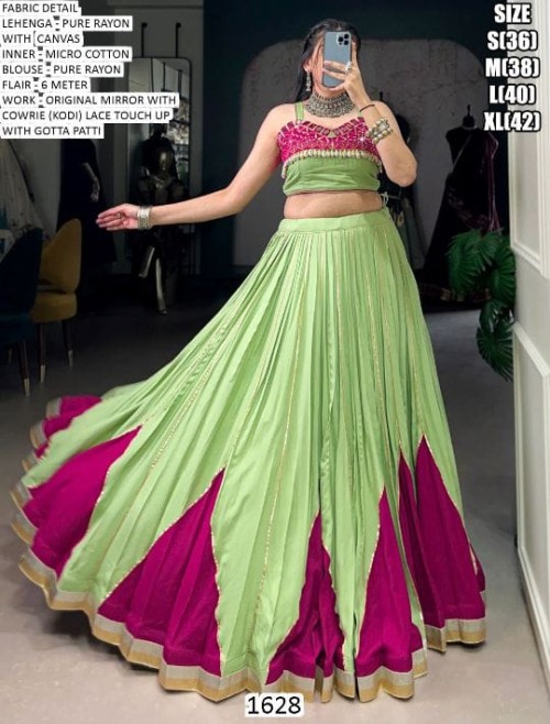  Inspired by 1628 | Glamorous Party Wear Designer Stitched Lehenga Choli for Women | Embellished Eth