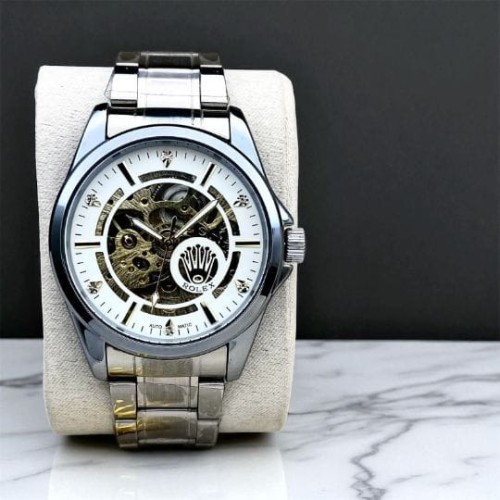 Luxury Automatic Wrist Watch for Men Inspired by Rolex | Mercury Glass Dial | Stainless Steel Strap 