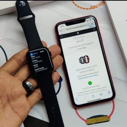 NEW APPLE SERIES 7 WATCH WITH MOST UNIQUE NIKE VELCRO STRAP .
