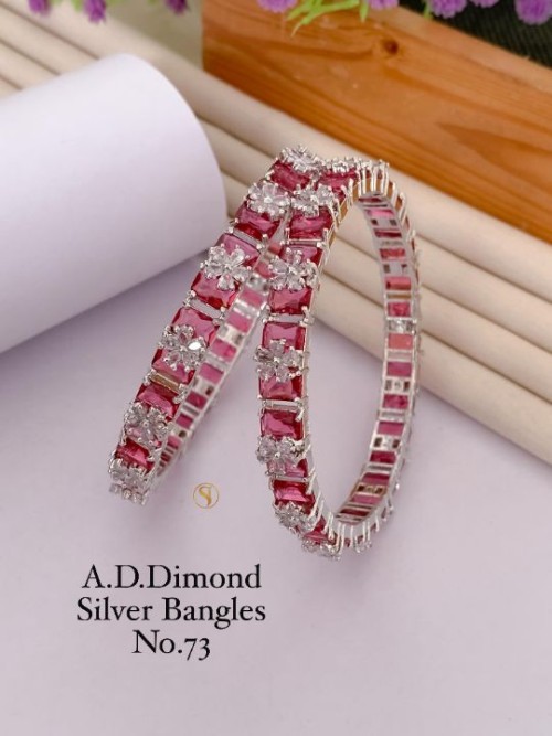 American Diamond Silver Bangles Set for Women | Elegant Party Wear & Bridal Jewelry | Stylish Ethnic