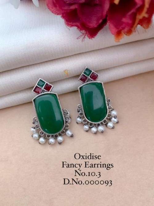 Oxidized Fancy Earring Set for Women | Traditional Ethnic Jewelry with Original Stone Work | Party W
