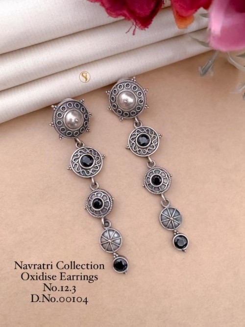 Oxidized Fancy Earring Set for Women | Traditional Ethnic Jewelry with Original Stone Work | Party W