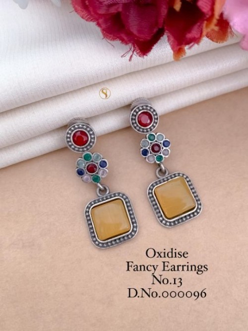 Oxidized Fancy Earring Set for Women | Traditional Ethnic Jewelry with Original Stone Work | Party W