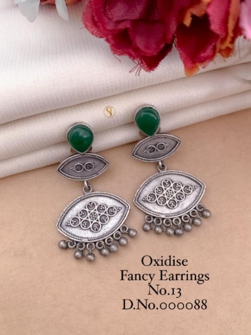 Oxidized Fancy Earring Set for Women | Traditional Ethnic Jewelry with Original Stone Work | Party W