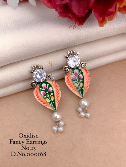 Oxidized Fancy Earring Set for Women | Traditional Ethnic Jewelry with Original Stone Work | Party W