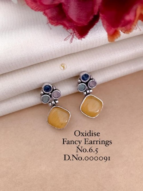 Oxidized Fancy Earring Set for Women | Traditional Ethnic Jewelry with Original Stone Work | Party W