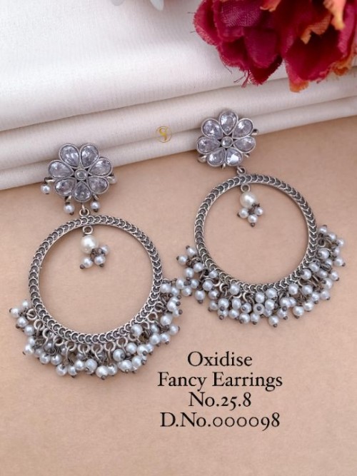 Oxidized Fancy Earring Set for Women | Traditional Ethnic Jewelry with Original Stone Work | Party W