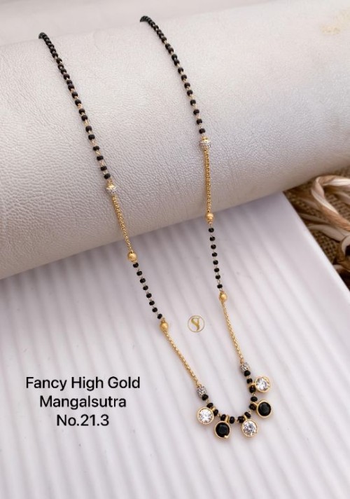 :* American Diamond Golden Fancy Mangalsutra with Dokiya | 20 Inch Traditional Necklace for Women | 