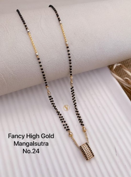 :* American Diamond Golden Fancy Mangalsutra with Dokiya | 20 Inch Traditional Necklace for Women | 