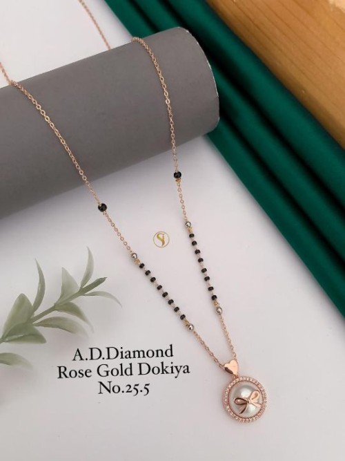 :* American Diamond Golden Fancy Mangalsutra with Dokiya | 20 Inch Traditional Necklace for Women | 