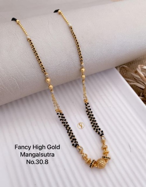 :* American Diamond Golden Fancy Mangalsutra with Dokiya | 20 Inch Traditional Necklace for Women | 