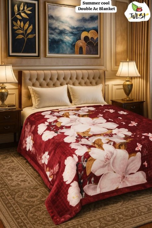 Premium Summer AC Blanket – Inspired by Imported Double Layer Design | Super Shiny & Soft Flannel | 