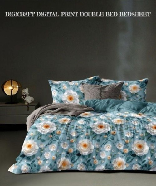 Digicraft 7D Printed Double Bed Bedsheet Set – 230x250 cm | Includes 1 Bedsheet (90x100 in) & 2 Pill