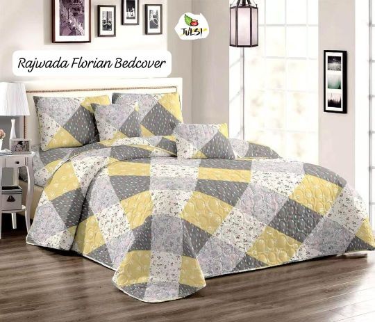 Rajwada Florian Premium Double Bed Reversible Quilted Bedcover | Luxury Designer Bedding | Elegant H