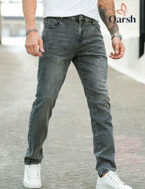 Qarsh Premium Grey Knitted Jeans.