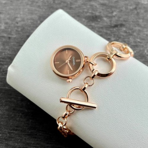 Inspired By CHANEL Premium Women's Analog Watch | Golden Metal Bracelet | Working 12-Hour Clock | El