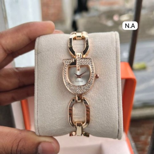 Inspired by GUESS Women's Watch | Unique Horseshoe-Shaped Case | Elegant Analog Display | Polished B