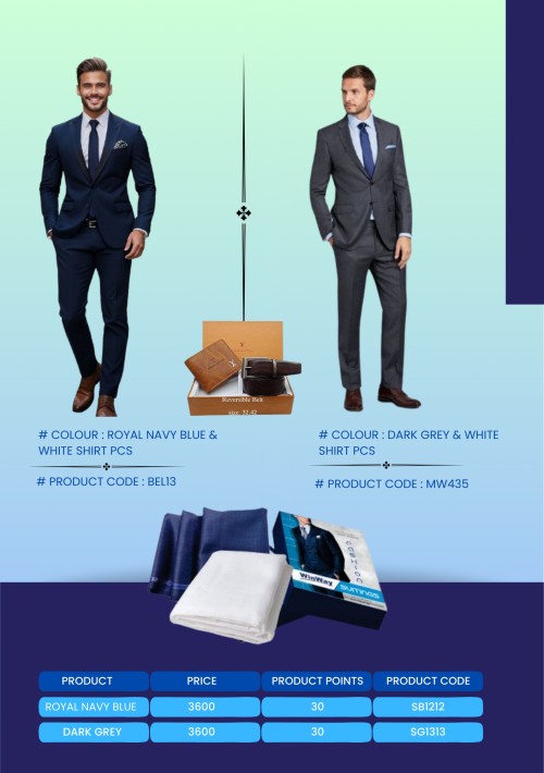 SUIT LENGTH AND SHIRT PCS(ROYAL NAVY BLUE)